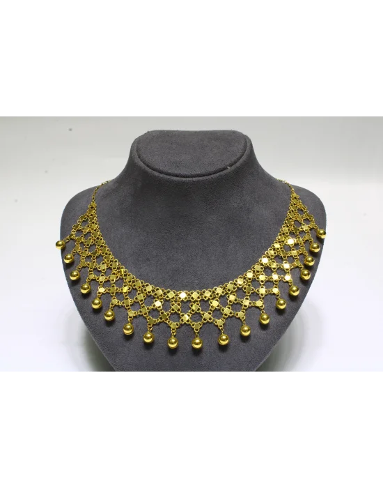 14 Ayar Altın Dört Sıralı Kişnişli Kolye 45 CM 17.5 GR KSN0350