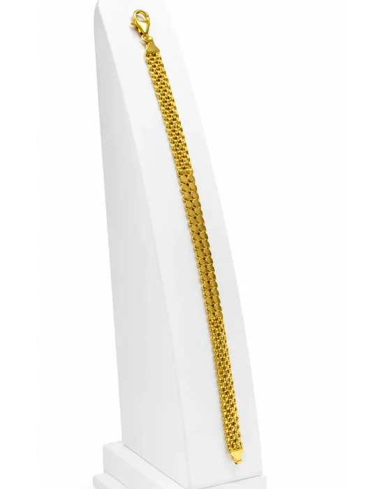 14 Ayar Altın Künye İki Sıralı Pullu Model 6.46 GR KNY4355