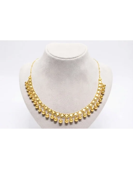 14 Ayar Altın Tek Sıralı Kişnişli Kolye 50 CM 14.2 GR KLY4135