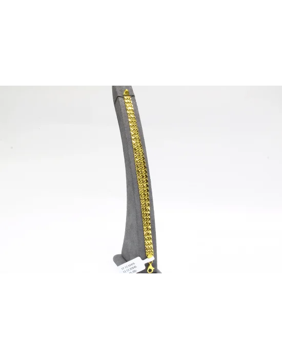 22 Ayar Altın Bileklik Künye 3 Sıralı Pullu Model 15.20 GR KNY4540