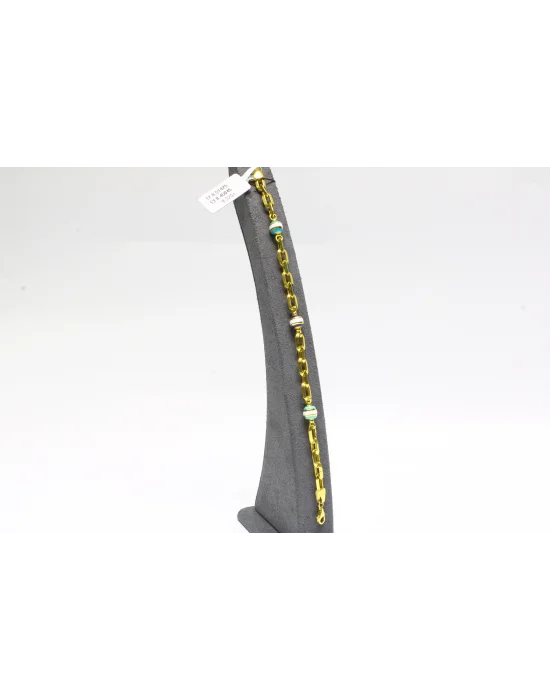 22 Ayar Altın Bileklik Künye Mineli Zincir Model 9.22 GR KNY4311