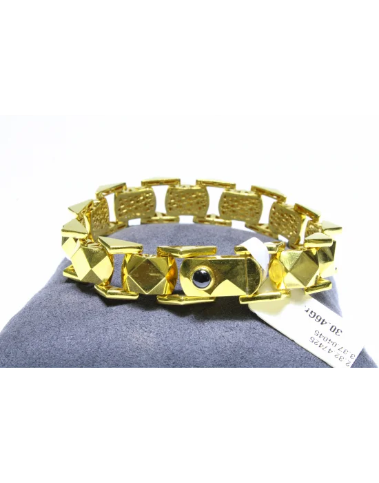 22 Ayar Altın Bileklik Künye Özel Tasarım Geometrik Aynalı Modeli 30.46 GR KNY1475