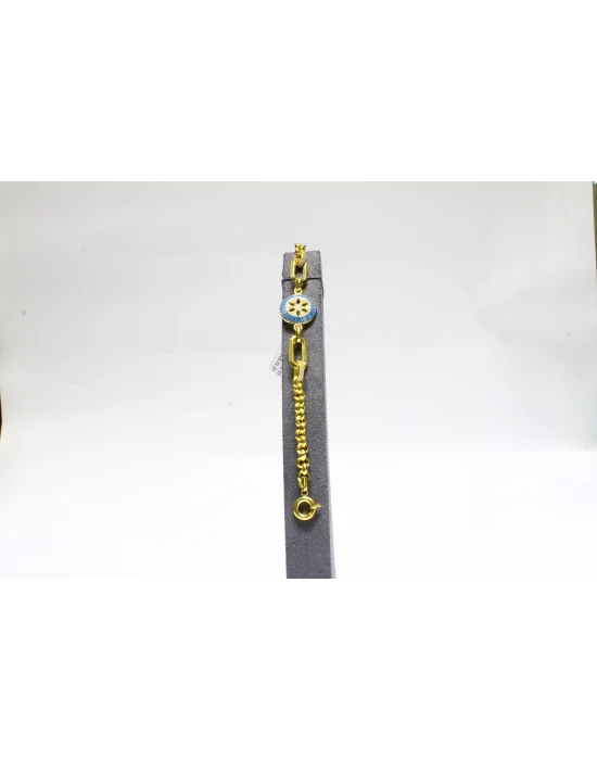 22 Ayar Altın Bileklik Künye Özel Tasarım Kar Tanesi Simgeli Model 14 GR KNY4004