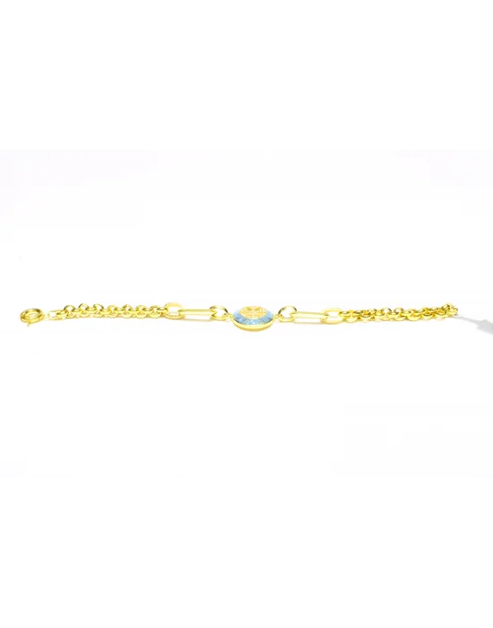22 Ayar Altın Bileklik Künye Özel Tasarım Kar Tanesi Simgeli Model 14 GR KNY4004