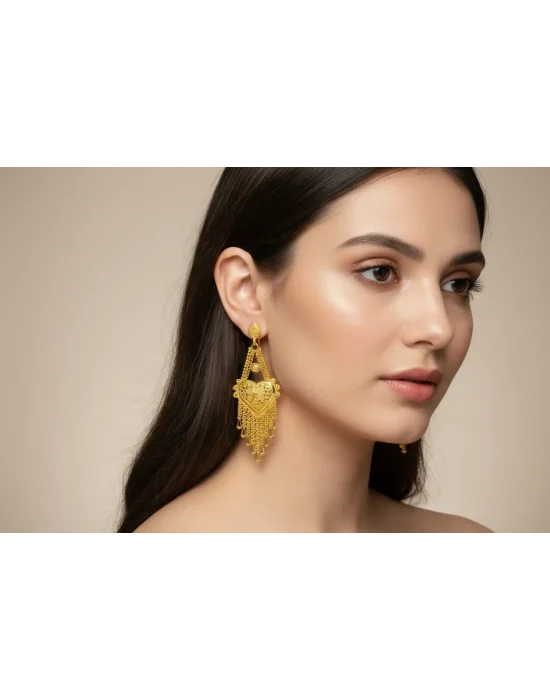22 Ayar Altın Hint Küpe 14.8 GR UME0963