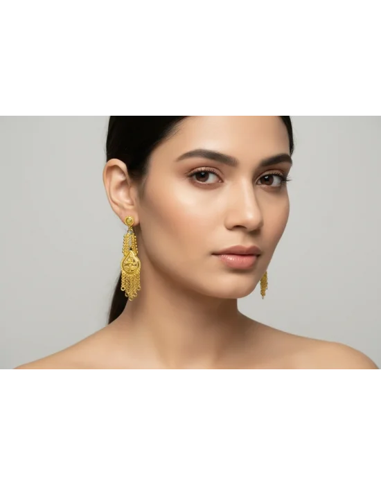 22 Ayar Altın Hint Küpe 8.29 GR KPE8754