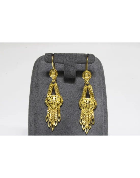 22 Ayar Altın Hint Küpe 9.02 GR HNT0127