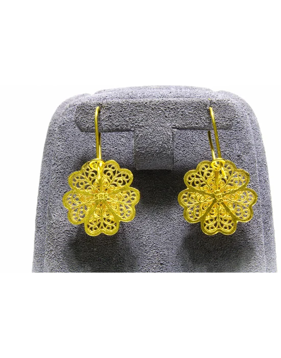 14 Ayar Altın Tül Yıldız Küpe 3.31GR KPE9110