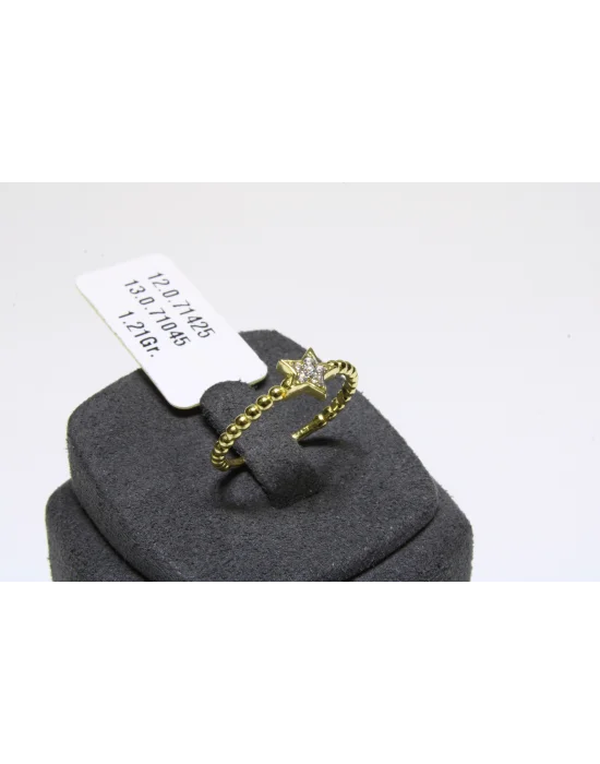 14 Ayar Altın Yüzük Taşlı Yıldız Model 1.21 GR TKS4795
