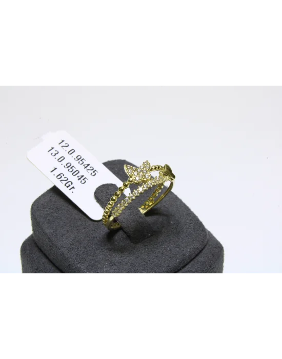 14 Ayar Altın Yüzük Taşlı Kelebek Model 1.62 GR YZK7911