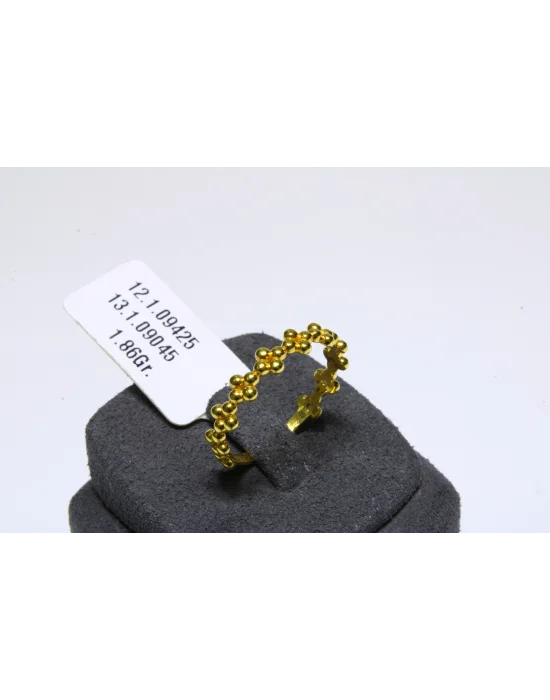 14 Ayar Altın Yüzük Top Top Taç Modeli 1.86 GR TKS4793