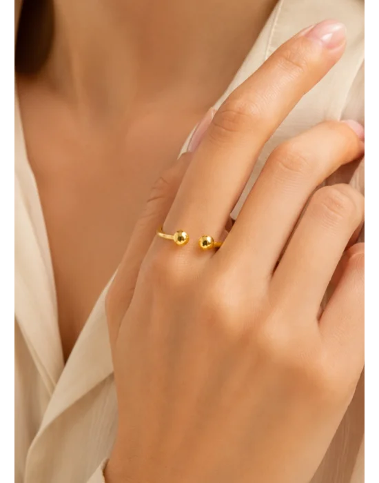 14 Ayar Altın Yüzük Top Başlı Modeli 2.28 GR TKS4517