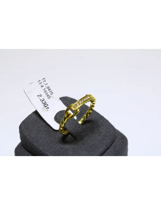 14 Ayar Altın Yüzük Taşlı Sarmal Modeli 2.33 GR YZK4507