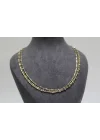 14 Ayar Altın Çok Renkli ( GOLD&SİLVER&ROSE ) Dorikalı Şık Kolye