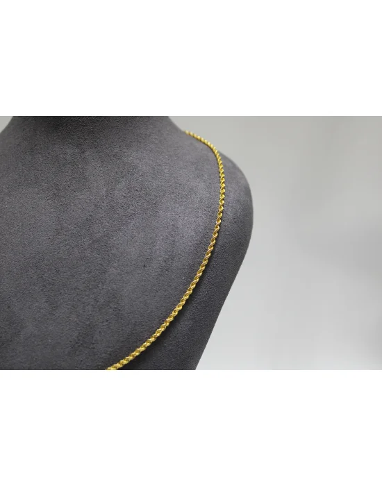 14 Ayar Altın Halat Modeli Zincir Kolye 3.60 GR 60 cm