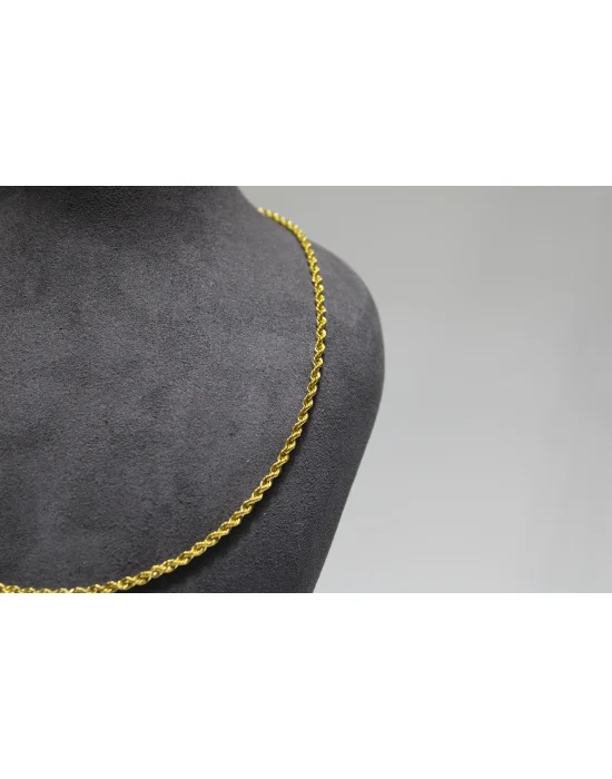 14 Ayar Altın Halat Modeli Zincir Kolye 3.94 GR 45 CM