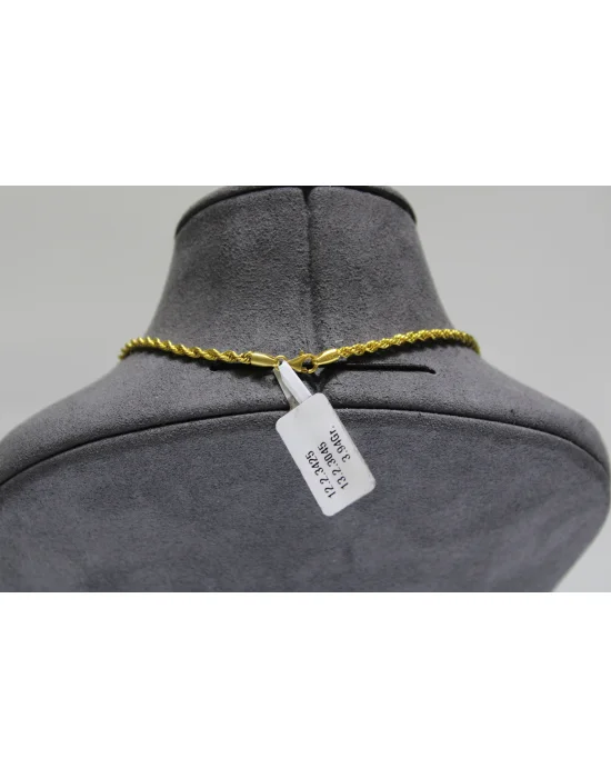 14 Ayar Altın Halat Modeli Zincir Kolye 3.94 GR 45 CM