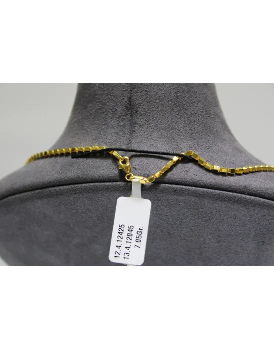 14 Ayar Altın Modern Pullu Zincir Modeli Kolye