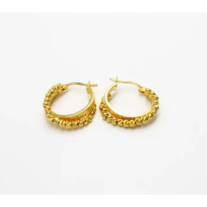 14 Ayar 2 Halkalı Dorikalı Küpe