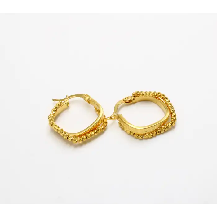 14 Ayar 2 Halkalı Dorikalı Küpe