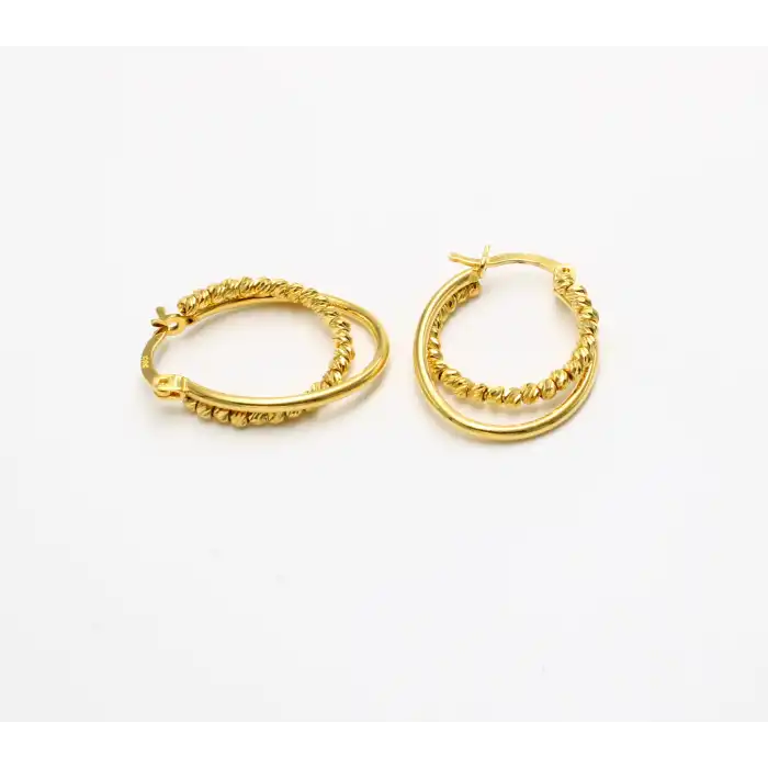 14 Ayar 2 Halkalı Dorikalı Küpe