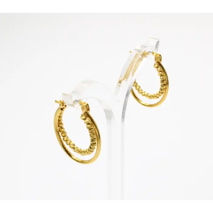 14 Ayar 2 Halkalı Dorikalı Küpe