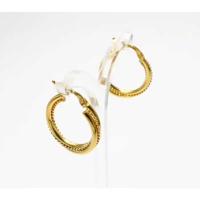 14 Ayar 2 Halkalı Dorikalı Küpe