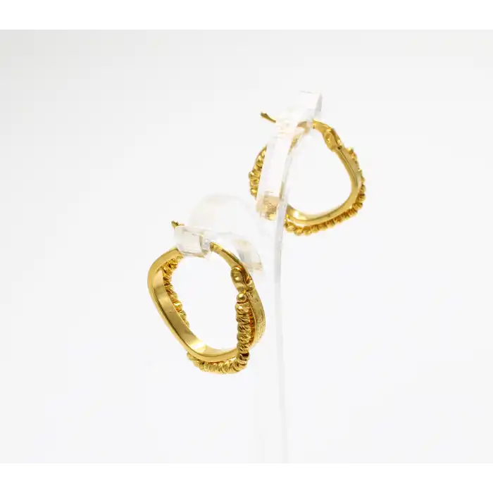 14 Ayar 2 Halkalı Dorikalı Küpe