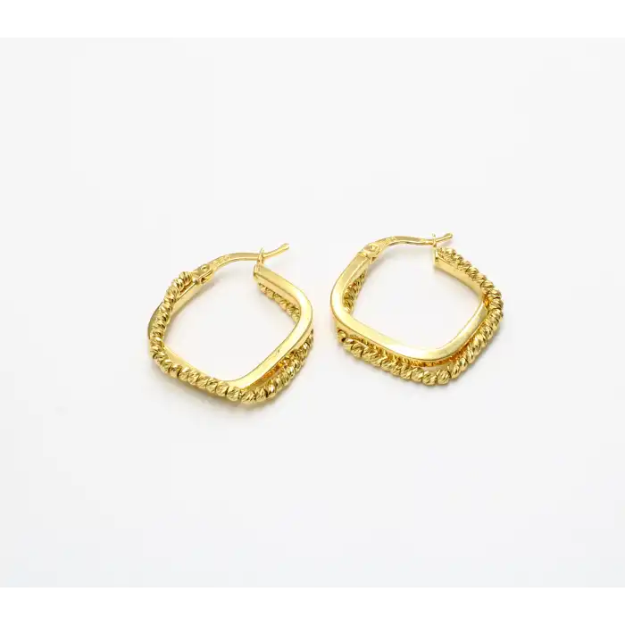 14 Ayar 2 Halkalı Dorikalı Küpe