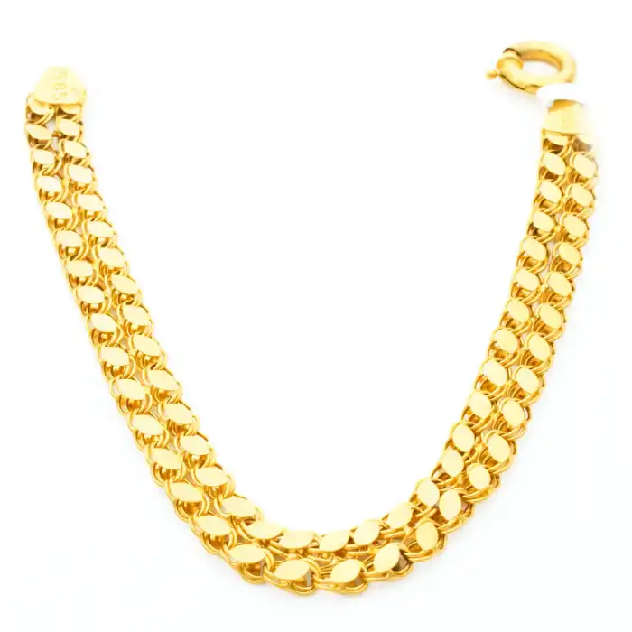 14 Ayar 2 Sıralı Ince Pullu Bileklik