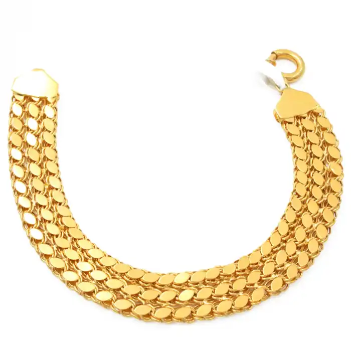 14 Ayar 3 Sıra Geniş Pullu Bileklik