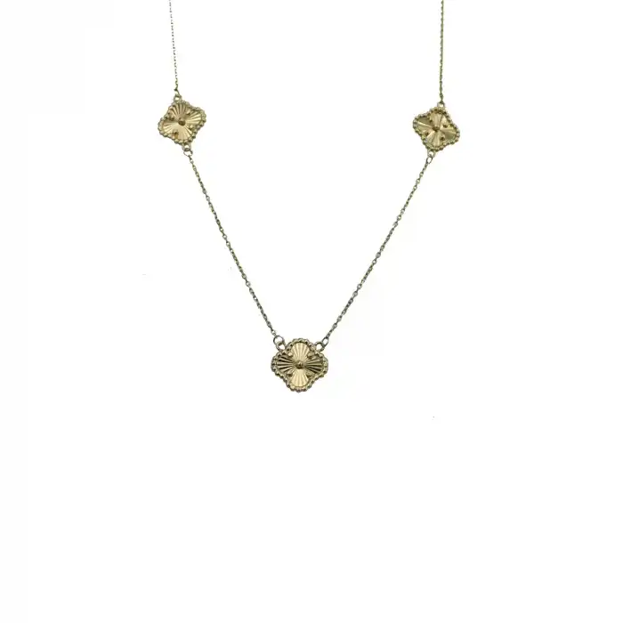 14 Ayar 3 Yonca Minimal Kolye