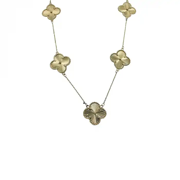 14 Ayar 5 Yonca Minimal Kolye