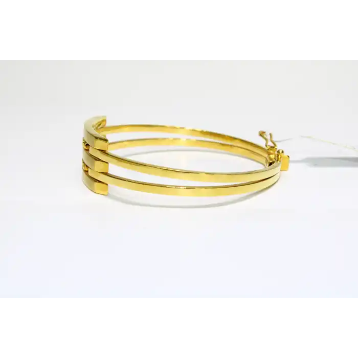 14 Ayar Altın 3 Sıralı Dorikalı Kaburga Kelepçe Bilezik 11.03 GR