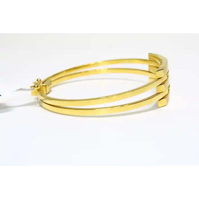 14 Ayar Altın 3 Sıralı Dorikalı Kaburga Kelepçe Bilezik 11.03 GR