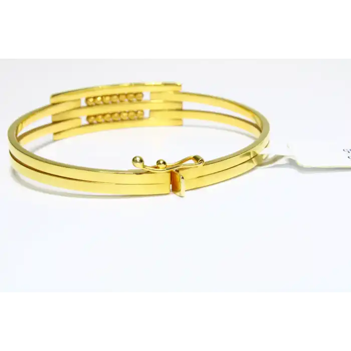 14 Ayar Altın 3 Sıralı Dorikalı Kaburga Kelepçe Bilezik 9.00 GR