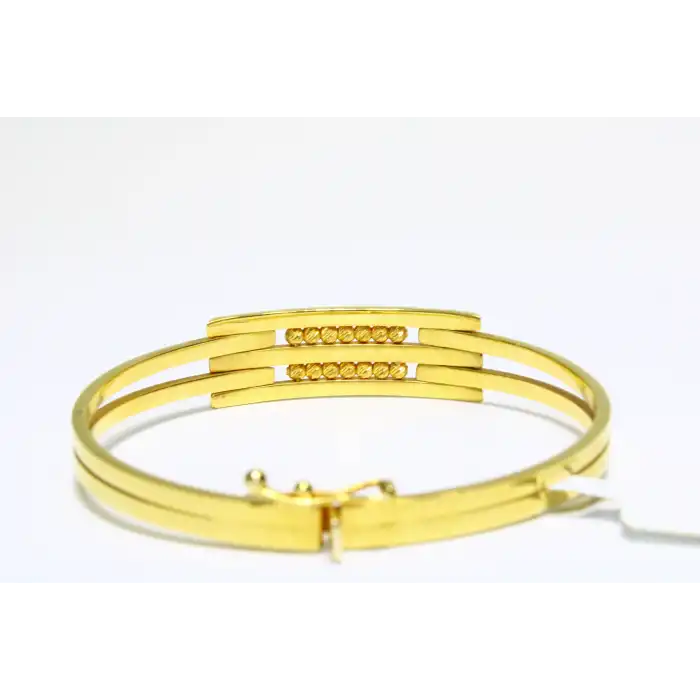 14 Ayar Altın 3 Sıralı Dorikalı Kaburga Kelepçe Bilezik 9.00 GR