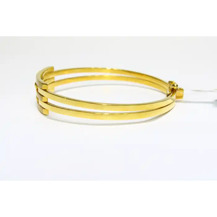 14 Ayar Altın 3 Sıralı Dorikalı Kaburga Kelepçe Bilezik 9.70 GR