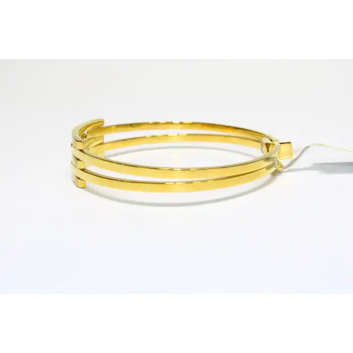 14 Ayar Altın 3 Sıralı Dorikalı Kaburga Kelepçe Bilezik 9.72 GR