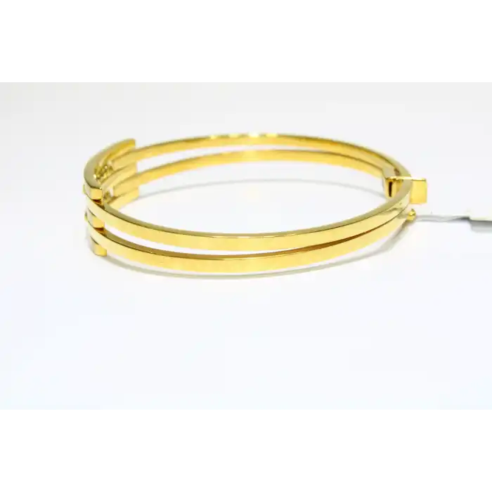 14 Ayar Altın 3 Sıralı Dorikalı Kaburga Kelepçe Bilezik 9.75 GR