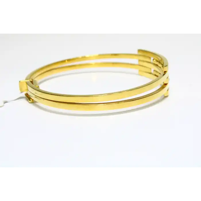 14 Ayar Altın 3 Sıralı Dorikalı Kaburga Kelepçe Bilezik 9.75 GR