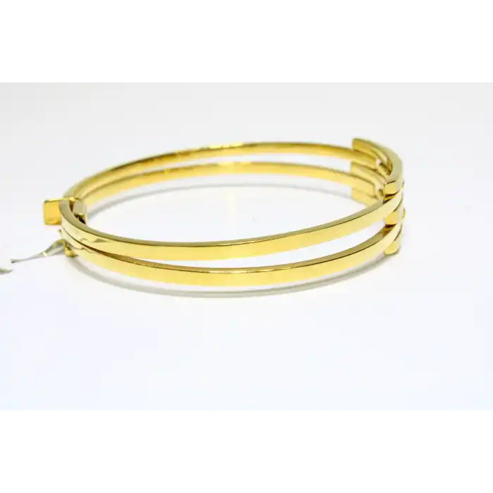 14 Ayar Altın 3 Sıralı Dorikalı Kaburga Kelepçe Bilezik 9.89 GR