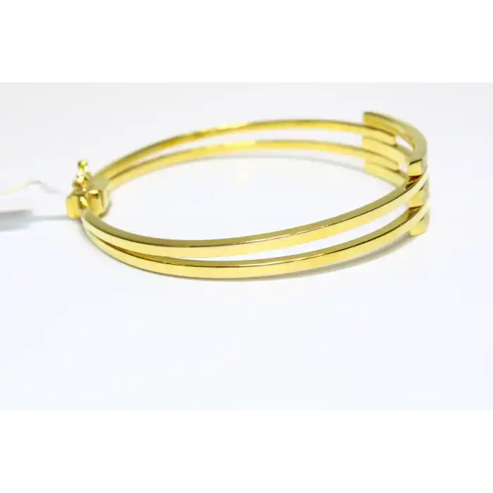 14 Ayar Altın 3 Sıralı Kaburga Kelepçe Bilezik 10.50 GR