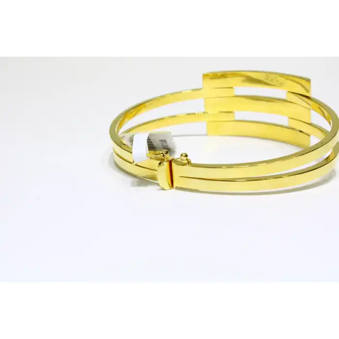 14 Ayar Altın 3 Sıralı Kaburga Kelepçe Bilezik 11.37 GR