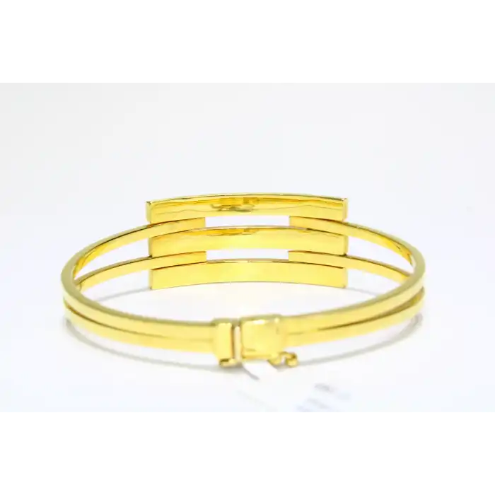 14 Ayar Altın 3 Sıralı Kaburga Kelepçe Bilezik 12.16 GR