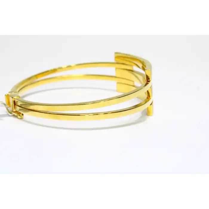 14 Ayar Altın 3 Sıralı Kaburga Kelepçe Bilezik 12.61 GR