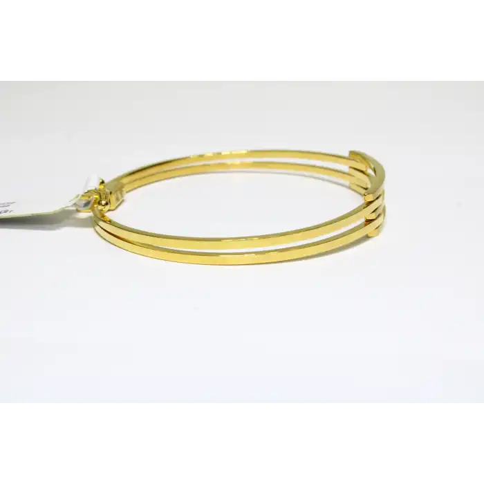 14 Ayar Altın 3 Sıralı Kaburga Kelepçe Bilezik 7.19 GR