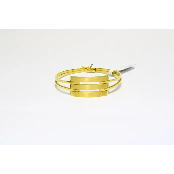 14 Ayar Altın 3 Sıralı Kaburga Kelepçe Bilezik 8.69 GR