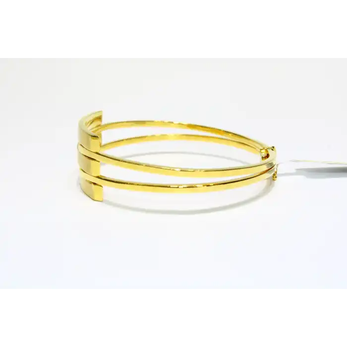 14 Ayar Altın 3 Sıralı Kaburga Kelepçe Bilezik 8.93 GR