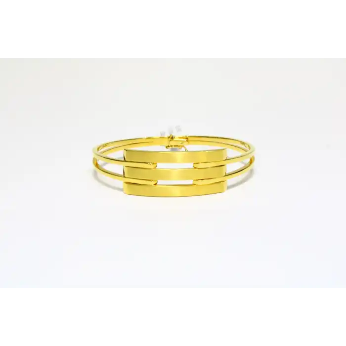 14 Ayar Altın 3 Sıralı Kaburga Kelepçe Bilezik 8.93 GR